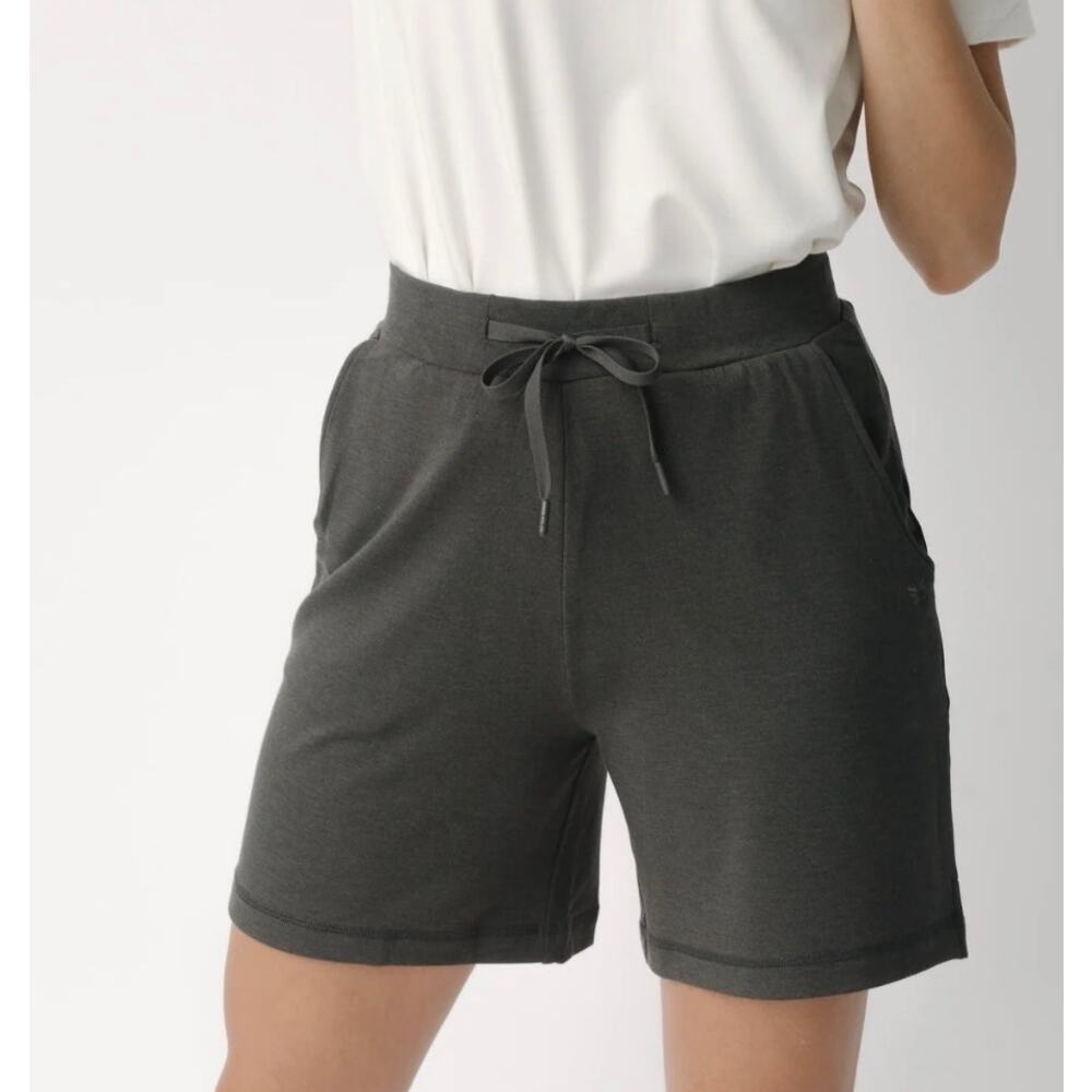 Cozy Earth Women's Set of 3 Brushed Bamboo Shorts in Gray and White. Size S